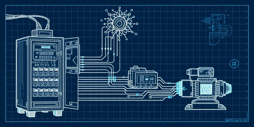 AI-driven control cabinet wired into an electronic device